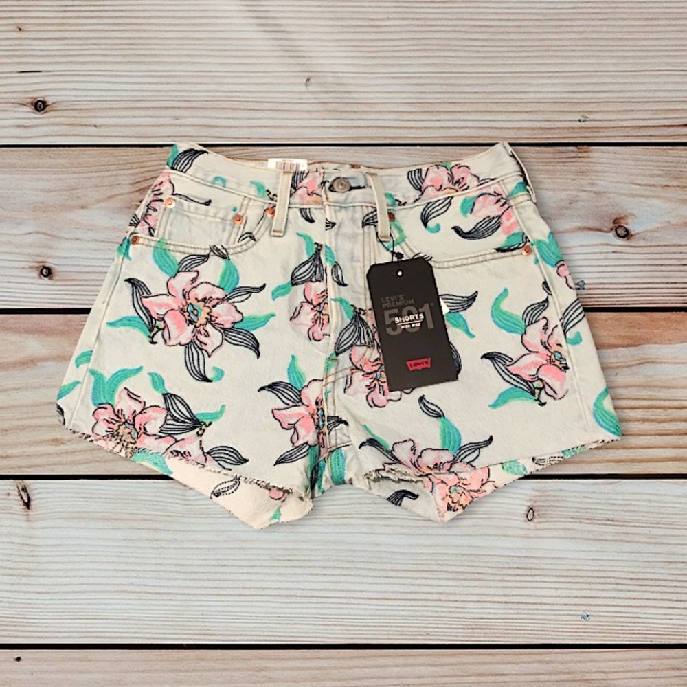 Levi’s 501 Floral Denim Shorts